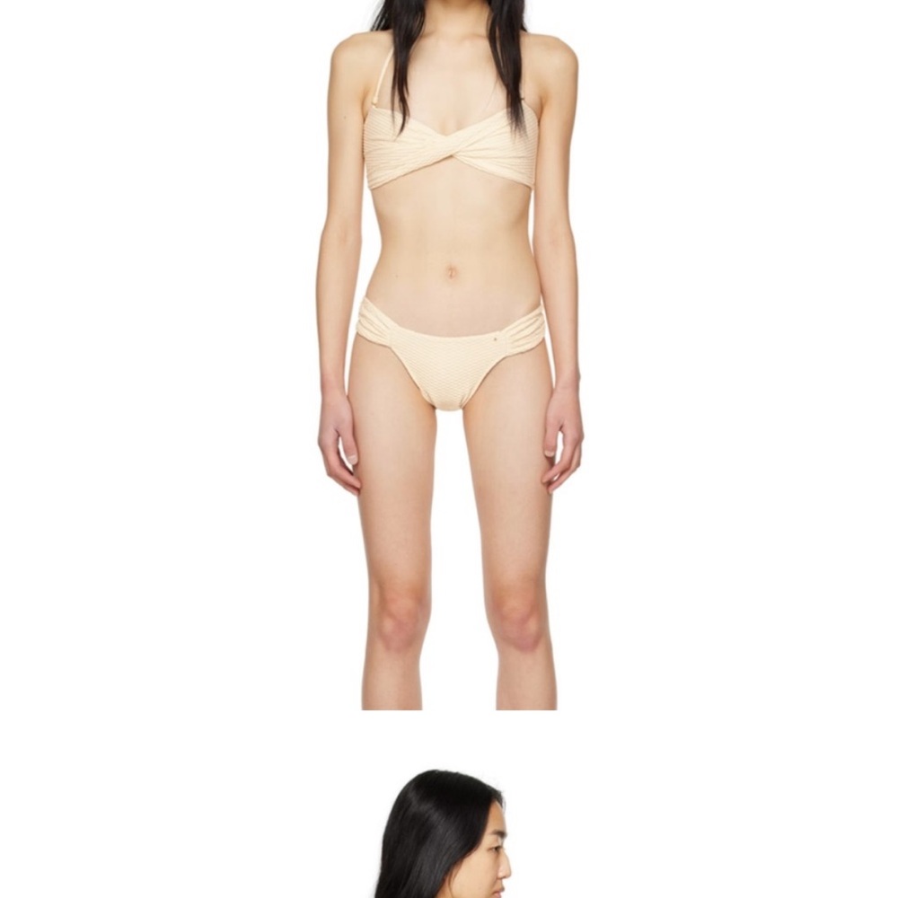 Anine Bing Cream Minimalist Bikini Set